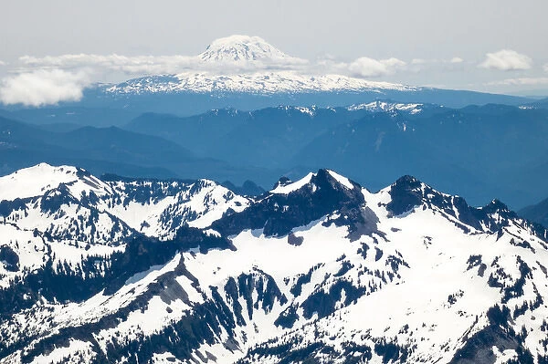 Washington, Mount Rainier. View of Mount Adams from Paradise to Camp Muir trail