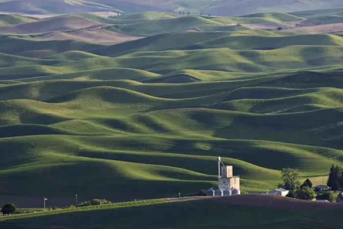 Framed Print : Washington, Palouse. A grain elevator near Steptoe Butte Framed Print : Washington, Palouse. A grain elevator near Steptoe Butte