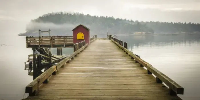 Framed Print : Washington, San Juan Islands, Stuart Island, Prevost Harbor. Dock on a cloudy day Framed Print : Washington, San Juan Islands, Stuart Island, Prevost Harbor. Dock on a cloudy day