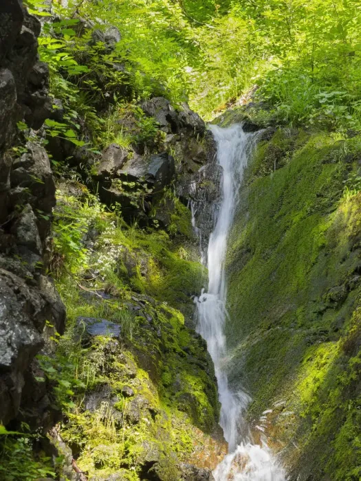 Framed Print : Washington State, Central Cascades, Waterfall at Kendall Peak