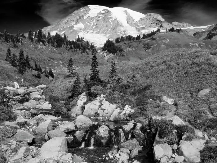 Framed Print : Washington State, Mount Rainier National Park. Mount Rainier and fall color with Edith Creek Framed Print : Washington State, Mount Rainier National Park. Mount Rainier and fall color with Edith Creek