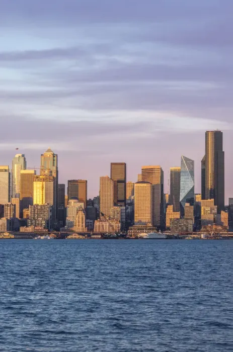 Framed Print : Washington State, Seattle. Skyline at Sunset