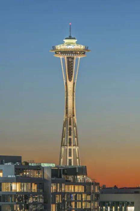 Framed Print : Washington State, Seattle. Space Needle at Sunset Framed Print : Washington State, Seattle. Space Needle at Sunset