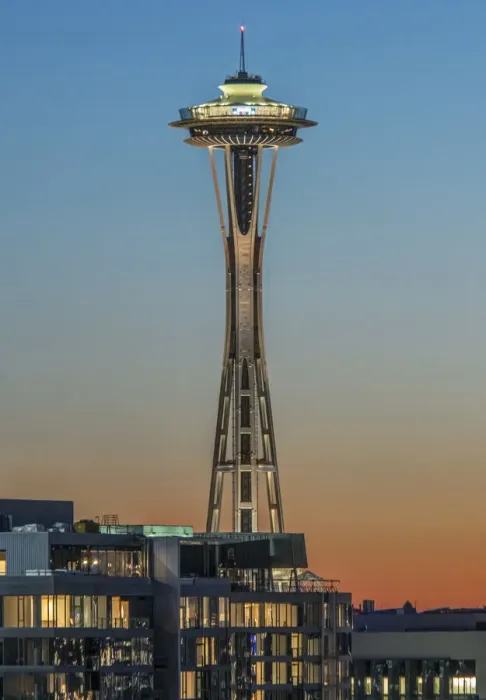 Framed Print : Washington State, Seattle. Space Needle at Sunset Framed Print : Washington State, Seattle. Space Needle at Sunset