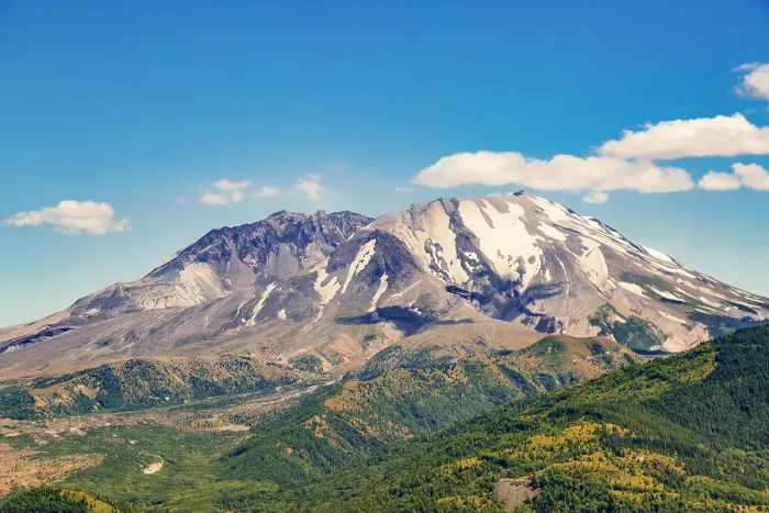 Framed Print : Washington State, Skamania County. Mount St. Helens or Louwala-Clough is an active stratovolcano