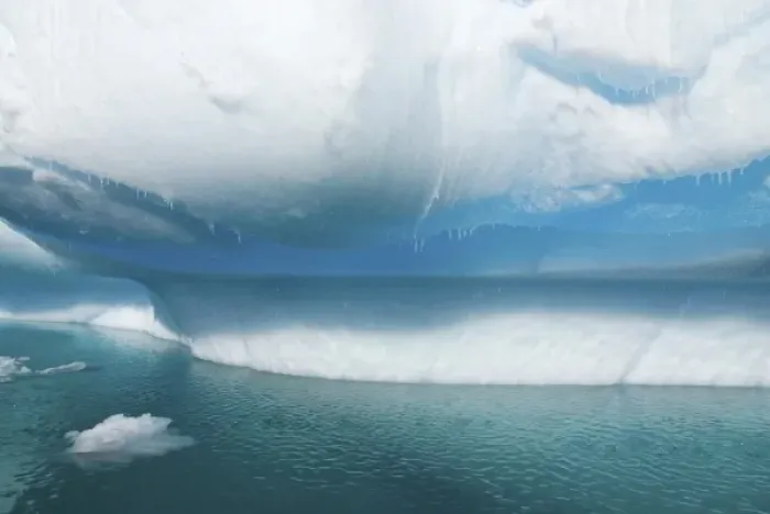 Framed Print : water dripping from a melting iceberg along the western Antarctic peninsula, Antarctica