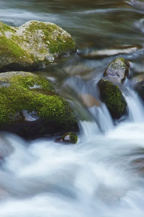 Framed Print : Water Falling over Boulders on Roaring Fork Motor Nature Trail