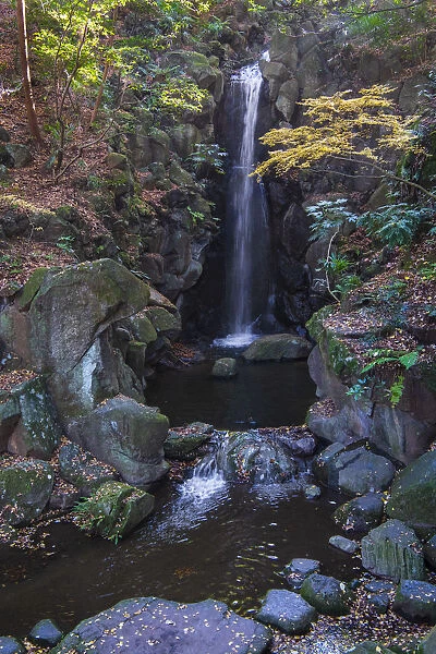 Waterfall in the gardens of the Narita Temple