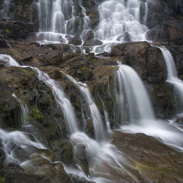 Waterfall near Fuglafjordur. The island Eysturoy one of the two large islands of