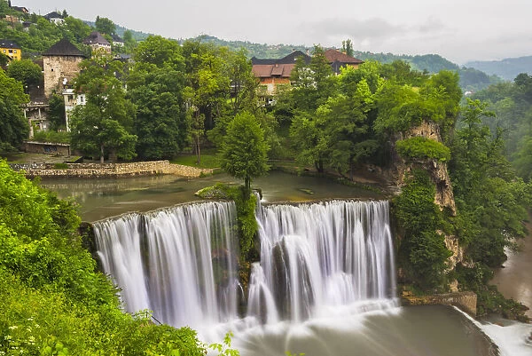 Waterfall in the old town, Jajce, Bosnia and Herzegovina