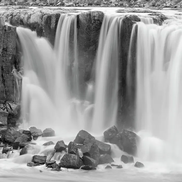Framed Print : Waterfall Selfoss in the Vatnajokull National Park. Selfoss is the first of several waterfalls of river Jokulsa a Fjollum in the canyon Jokulsargljufur. Iceland