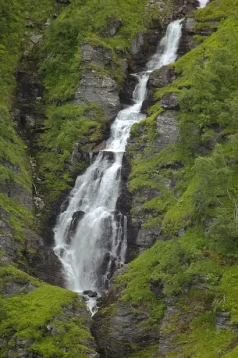 Framed Print : waterfall between the Vic and Gudvagen enroute to, Sogne Fjord Southern Fjord, Norway