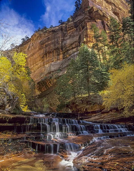 This waterfall is a wonderful prelude to The Subway in Zion National Park, Utah