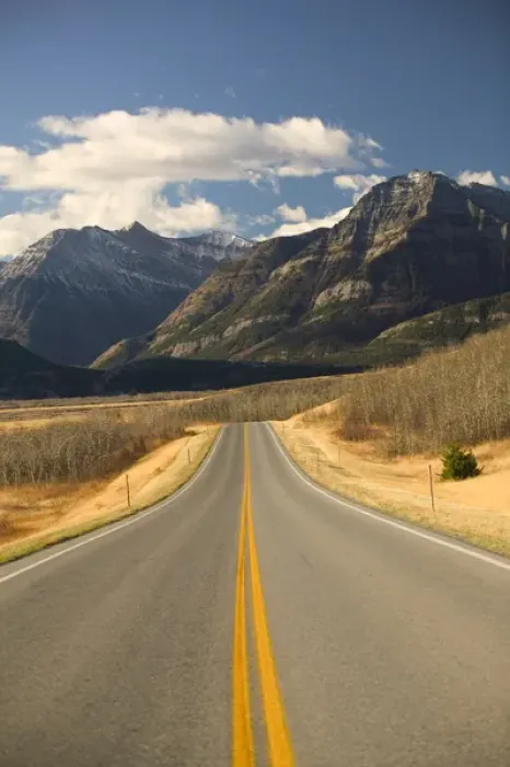 Framed Print : 02. Canada, Alberta: Waterton Lakes National Park: Park Road  /  Morning  /  Autumn