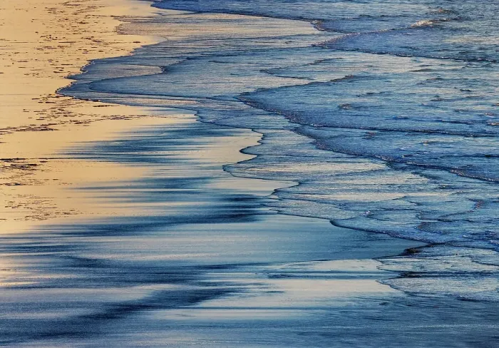 Framed Print : Wave patterns on Benson Beach at Cape Disappointment State Park, Washington State, USA Framed Print : Wave patterns on Benson Beach at Cape Disappointment State Park, Washington State, USA