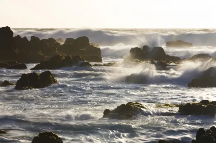 Framed Print : Waves crashing on the rocky California coast near Monterey, California Framed Print : Waves crashing on the rocky California coast near Monterey, California