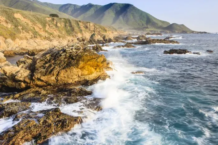 Framed Print : Waves create surf on rocks. Garrapata State Beach, Big Sur, California Pacific Coast. US Framed Print : Waves create surf on rocks. Garrapata State Beach, Big Sur, California Pacific Coast. US