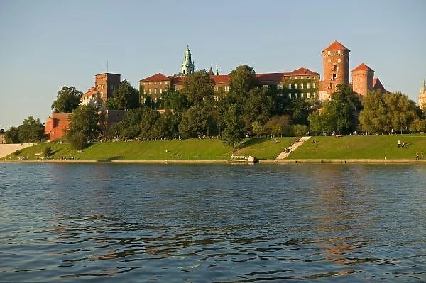 Wawel Hill with Royal Castle and Cathedral, Vistula River, Krakow, Poland