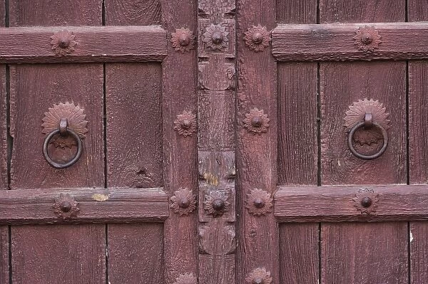 Weathered door details, Fatehpur Sikri, in the state of Uttar Pradesh, India