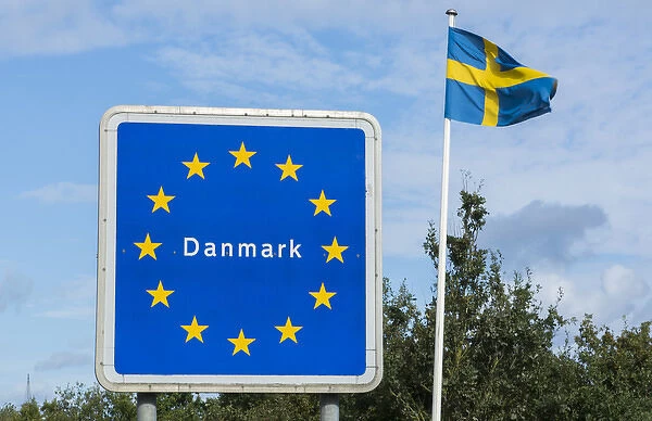 Welcome to Denmark sign of EU from Germany to Denmark