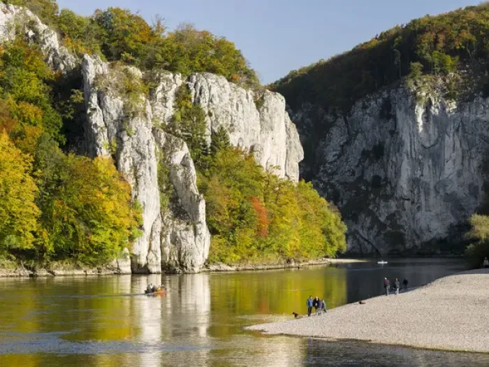 Framed Print : Weltenburger Enge, the Danube Gorge near Kehlheim in Bavaria during fall. Europe Framed Print : Weltenburger Enge, the Danube Gorge near Kehlheim in Bavaria during fall. Europe