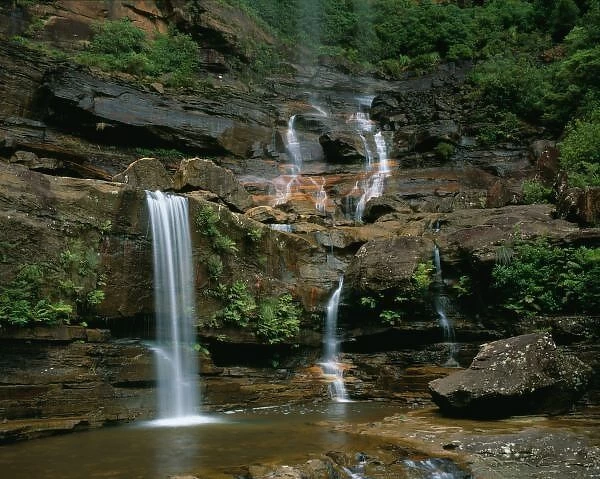 The bottom of Wentworth Falls in the Blue Mountains Nat l Park, New South Wales