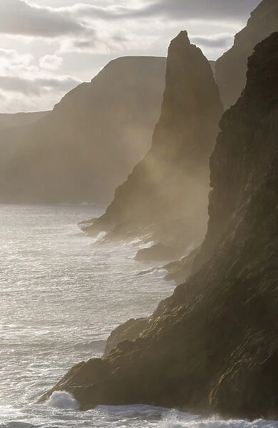 The west coast near Traelanipa. The island Vagar, part of the Faroe Islands in the North Atlantic