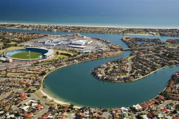 Framed Print : West Lakes, aMI Stadium, and West Lakes Mall, Adelaide, South Australia, Australia Framed Print : West Lakes, aMI Stadium, and West Lakes Mall, Adelaide, South Australia, Australia