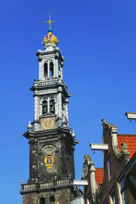Framed Print : Westerkerk and neighboring buildings, Amsterdam, Netherlands