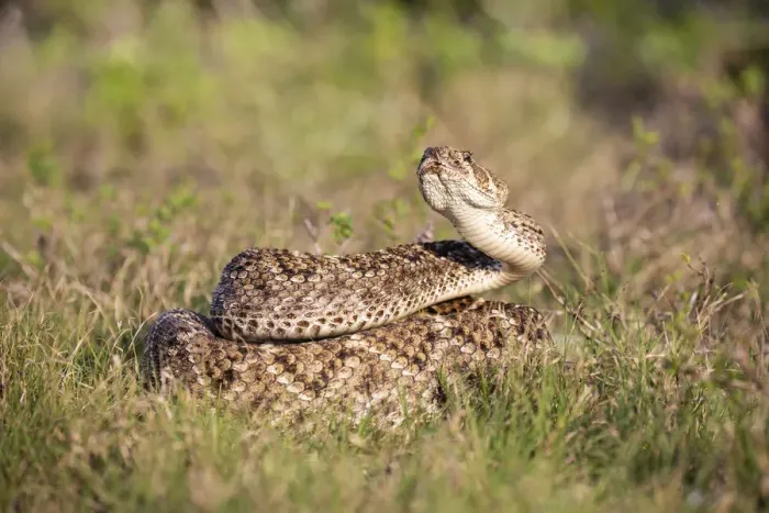 Framed Print : Western diamondback rattlesnake (Crotalus atrox) coiled