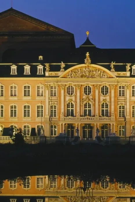 Framed Print : Western Germany, Trier, Rhineland-Palatinate, Kurfurstliches Palais (Electoral Palace) at night Framed Print : Western Germany, Trier, Rhineland-Palatinate, Kurfurstliches Palais (Electoral Palace) at night