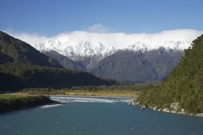 Framed Print : Whataroa River and Southern Alps, West Coast, South Island, New Zealand Framed Print : Whataroa River and Southern Alps, West Coast, South Island, New Zealand