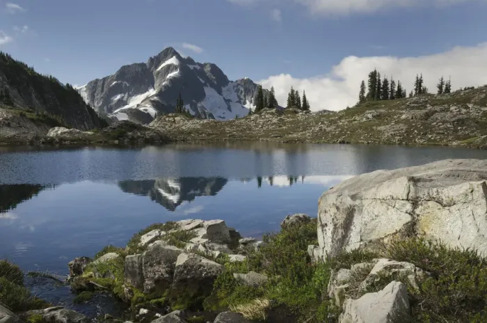 Framed Print : Whatcom Peak reflected in Tapto Lake, North Cascades National Park Framed Print : Whatcom Peak reflected in Tapto Lake, North Cascades National Park