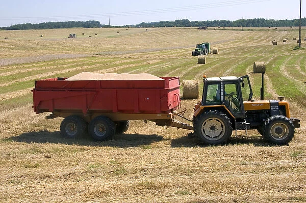 Wheat harvest near Vervins in the region of Picardie, France