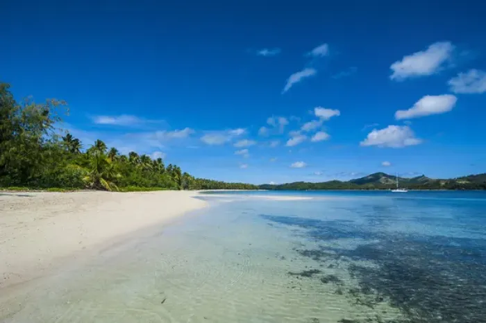 Framed Print : White sand beach and turquoise water at the Nanuya Lailai island, the blue lagoon Framed Print : White sand beach and turquoise water at the Nanuya Lailai island, the blue lagoon