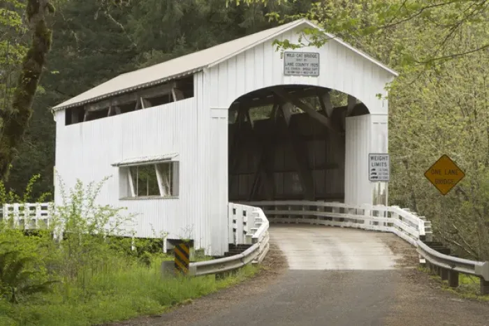 Framed Print : Wild Cat covered bridge, Lane County, Oregon Framed Print : Wild Cat covered bridge, Lane County, Oregon