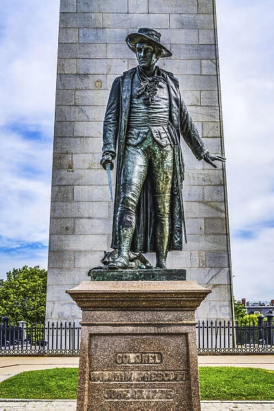 William Prescott Statue, Bunker Hill Battle Monument, Charlestown, Boston, Massachusetts