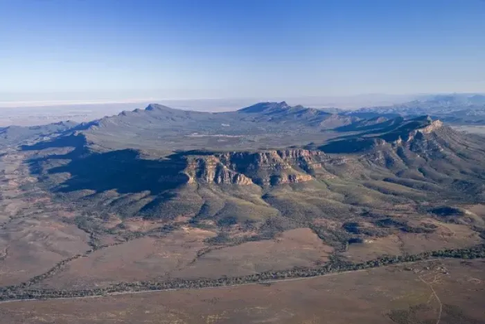 Framed Print : Wilpena Pound, Flinders Ranges, South Australia, Australia - aerial Framed Print : Wilpena Pound, Flinders Ranges, South Australia, Australia - aerial