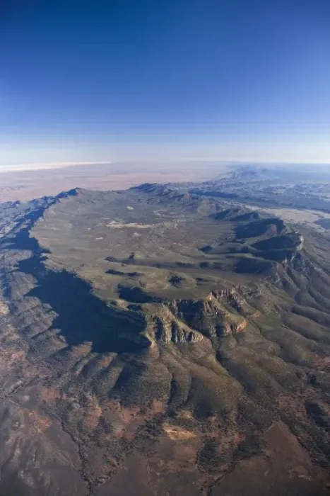Framed Print : Wilpena Pound, Flinders Ranges, South Australia, Australia - aerial Framed Print : Wilpena Pound, Flinders Ranges, South Australia, Australia - aerial