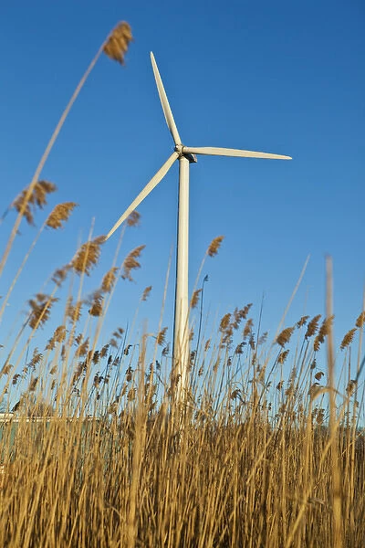 A wind turbine in Newburyport, Massachusetts