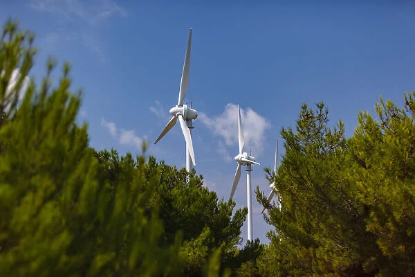 Wind turbines, Bozcaada, Turkey
