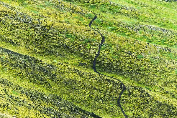 A winding path in the mountain, Landmannalaugar, Iceland