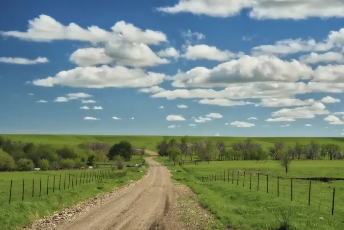Framed Print : Winding road in Kansas Flint Hills
