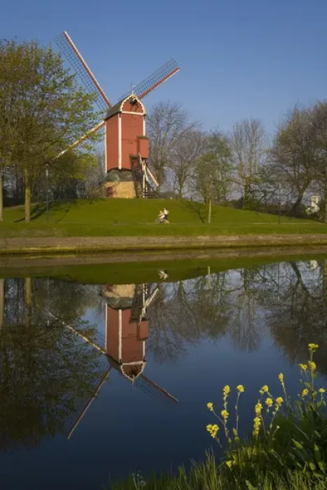 Framed Print : Windmill, Gent-Brugge-Oostende Canal, Brugge, Flanders, Belgium Framed Print : Windmill, Gent-Brugge-Oostende Canal, Brugge, Flanders, Belgium