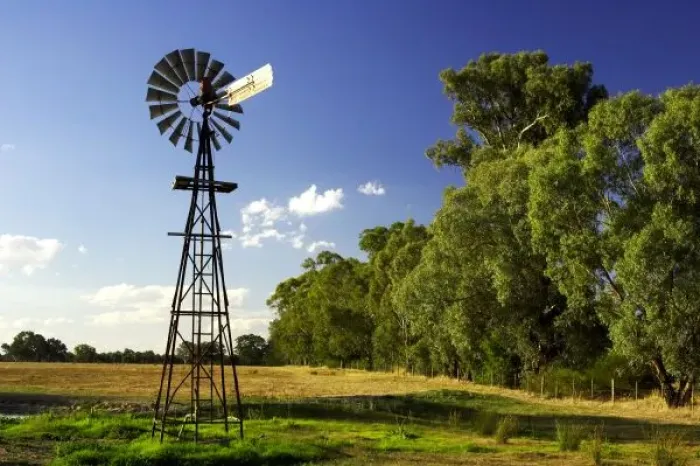 Framed Print : Windmill near Hume Highway, Victoria, Australia