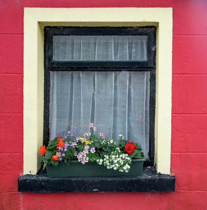 Framed Print : Window greets visitors in the village of Cong, Connacht County, Ireland Framed Print : Window greets visitors in the village of Cong, Connacht County, Ireland