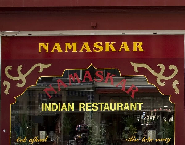 The window of an Indian Restaurant in Amsterdam, Namaskar