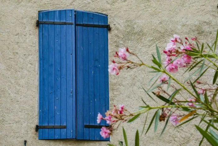 Framed Print : Window of Manosque home in Provence Region of Southern France