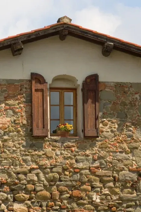 Framed Print : A window with the shutters open, and a flowerbox with yellow flowers sitting on the window ledge Framed Print : A window with the shutters open, and a flowerbox with yellow flowers sitting on the window ledge