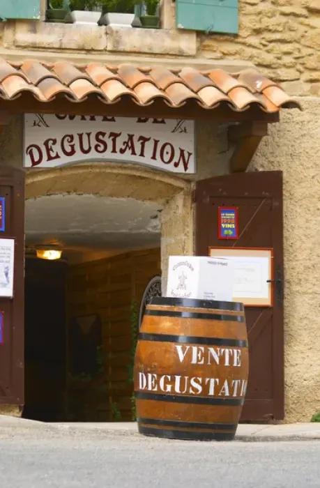 Framed Print : A wine shop advertising sales and tastings. Chateauneuf-du-Pape Chateauneuf, Vaucluse Framed Print : A wine shop advertising sales and tastings. Chateauneuf-du-Pape Chateauneuf, Vaucluse